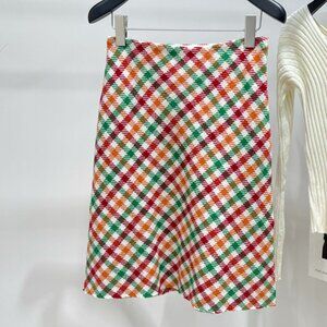 Miu Miu wool plaid midi skirt